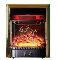 Каминокомплект Interflame Экстер махагон угловой с очагом Majestic FX M Brass